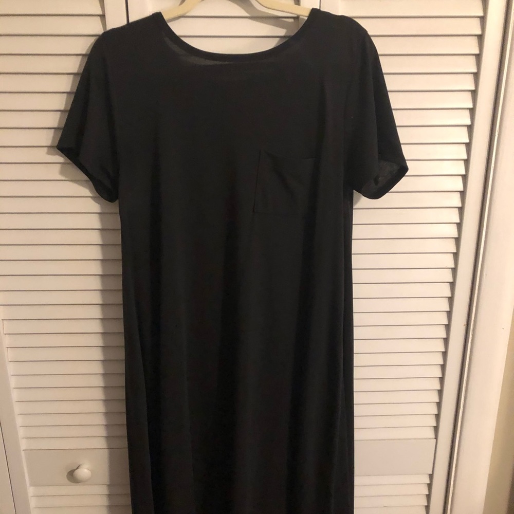 Like New Solid Black Medium Lularoe Carly Dress